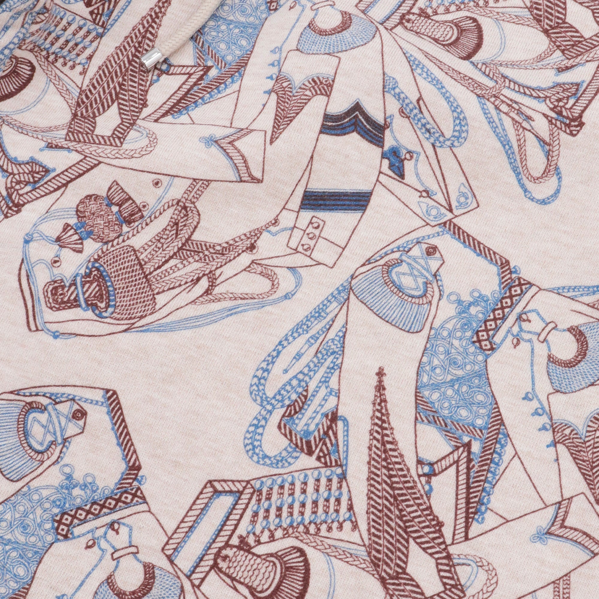 HERMÈS - Pantalon Zouaves Et Dragons Finesse en en coton beige (T42)