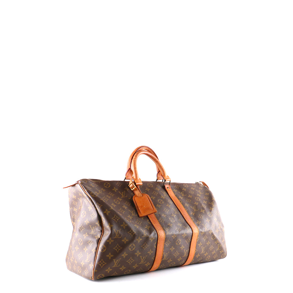 LOUIS VUITTON - Sac de voyage Keepall 50 en toile monogrammée vintage
