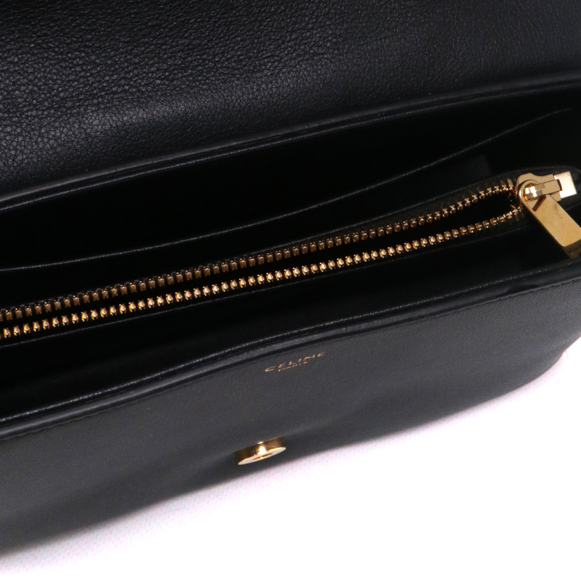CELINE - Sac à bandoulière Victoire MM Celine en cuir grainé noir