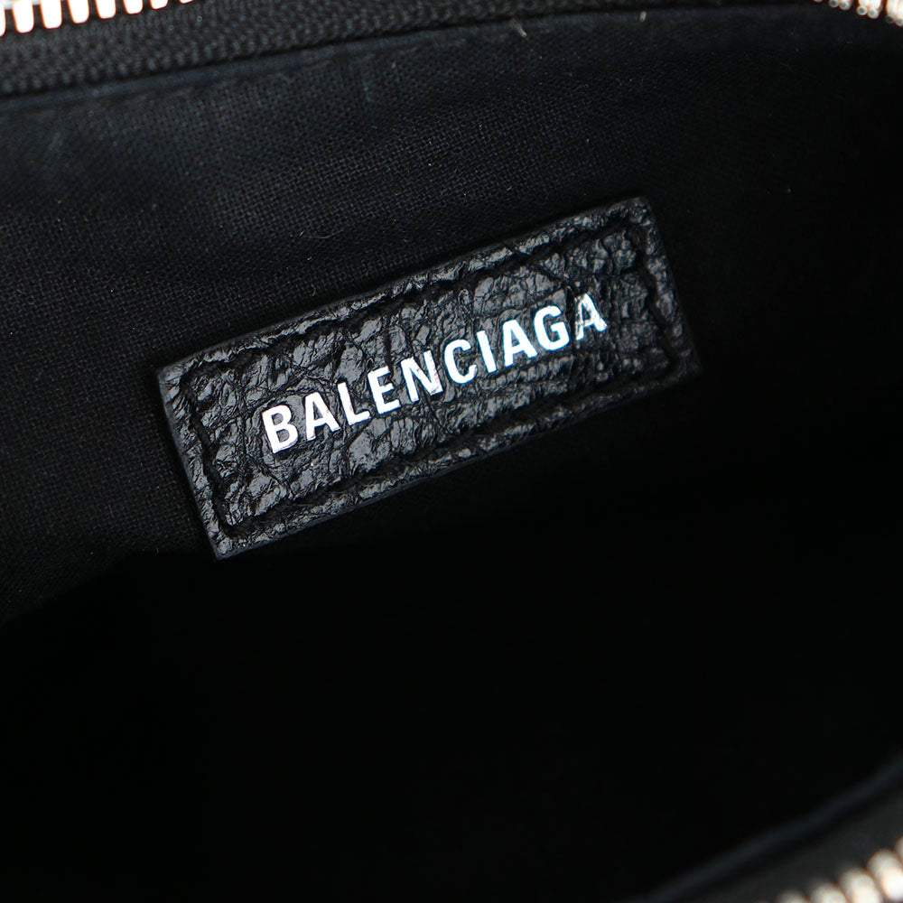 BALENCIAGA - Sac à bandoulière Cagole XS strass en cuir noir