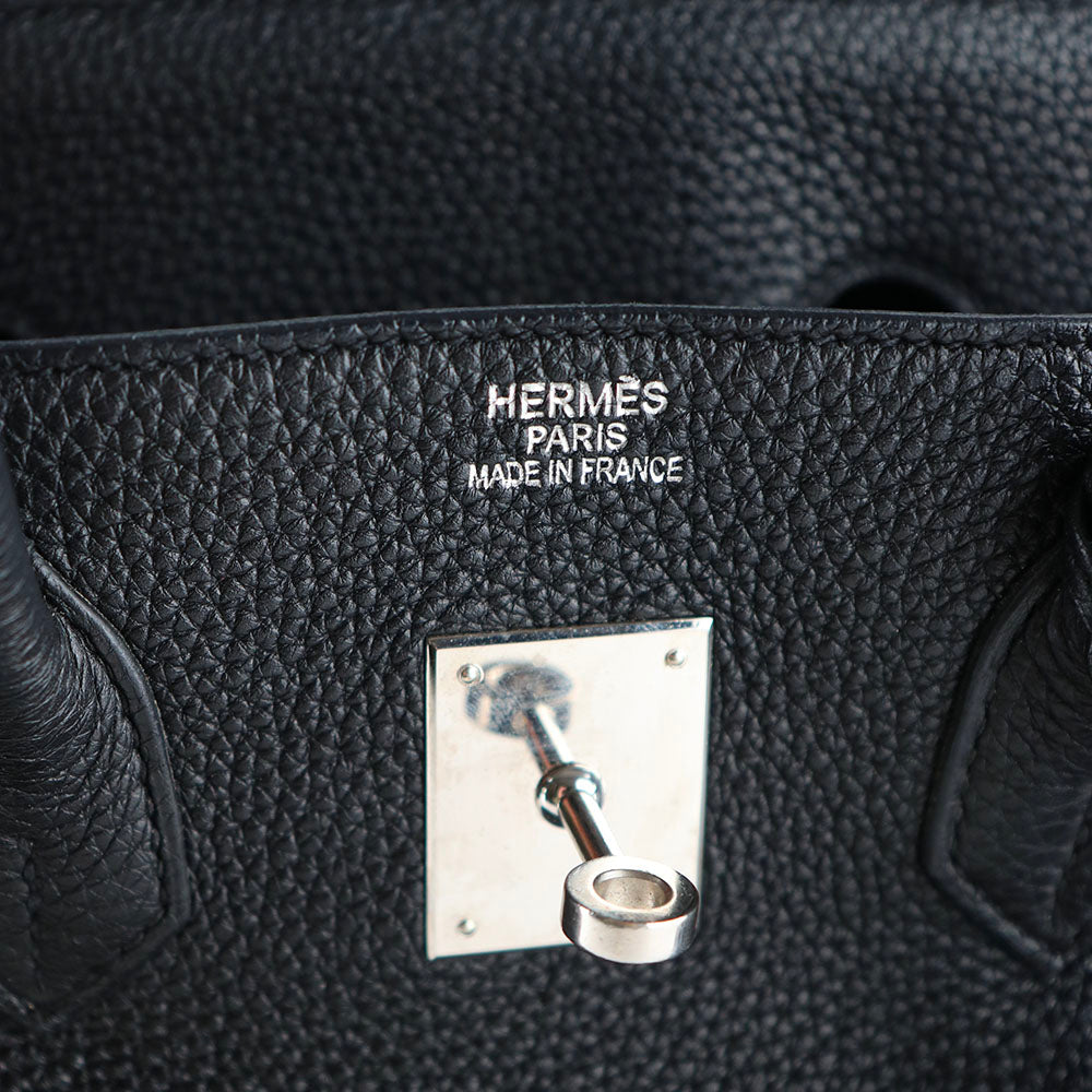 HERMÈS - Birkin 35 handbag in black togo leather 