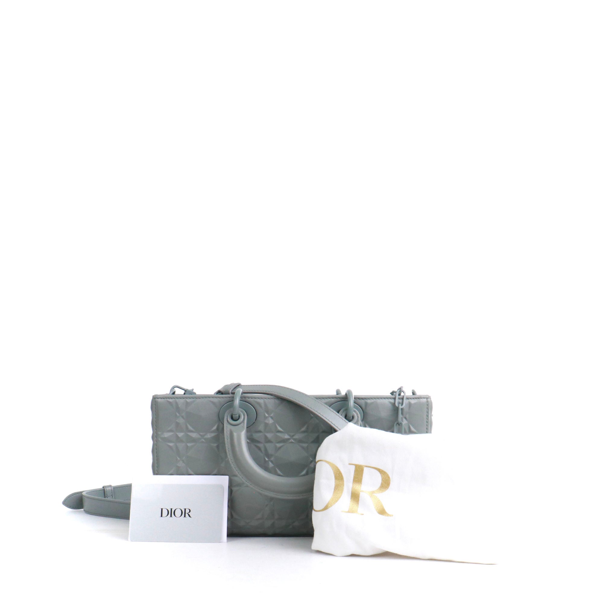 DIOR - Sac à bandoulière Lady D-Joy Dior en cuir cannage diamant gris