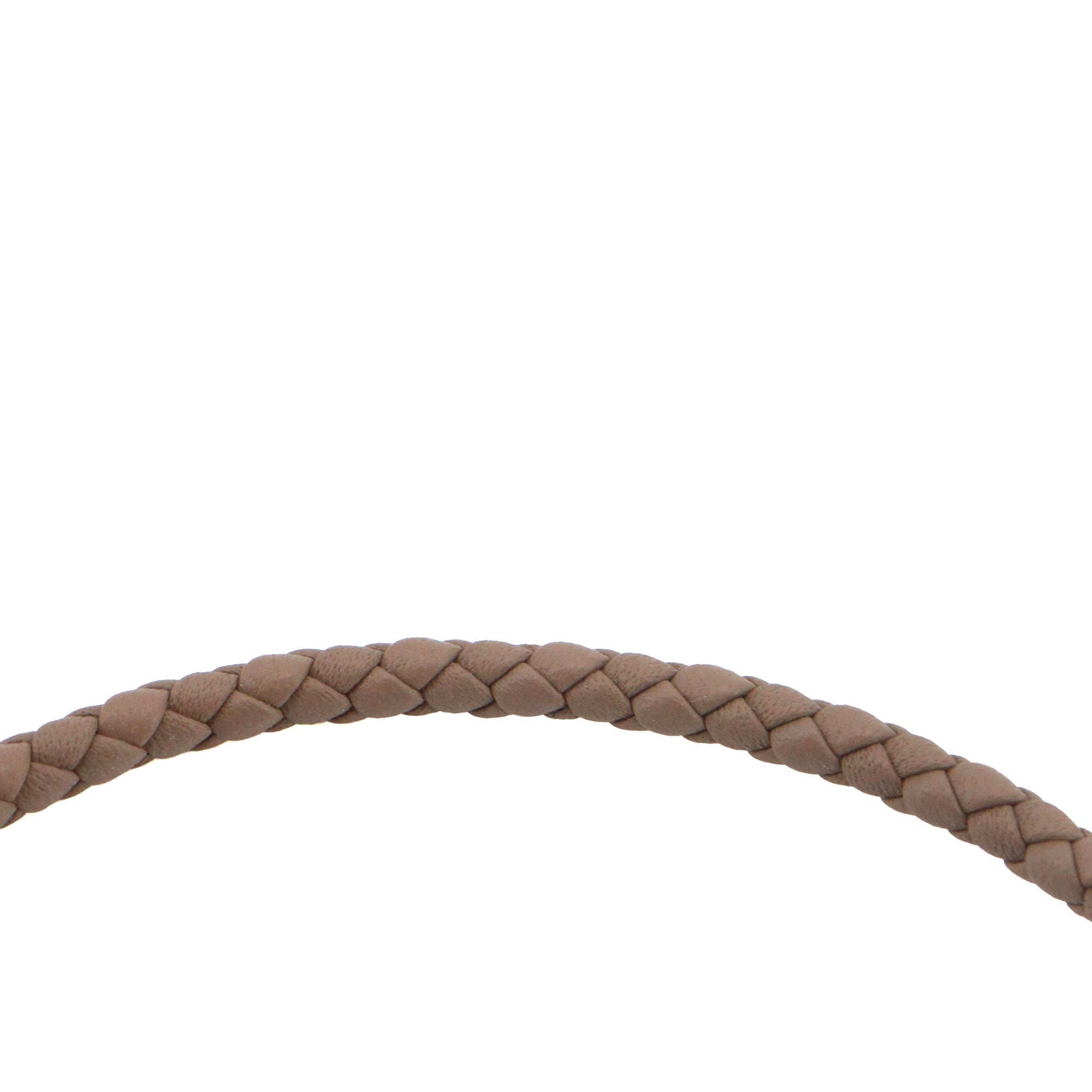 HERMÈS - Bracelet Roulis double tour Hermès en cuir tressé étoupe (T1)