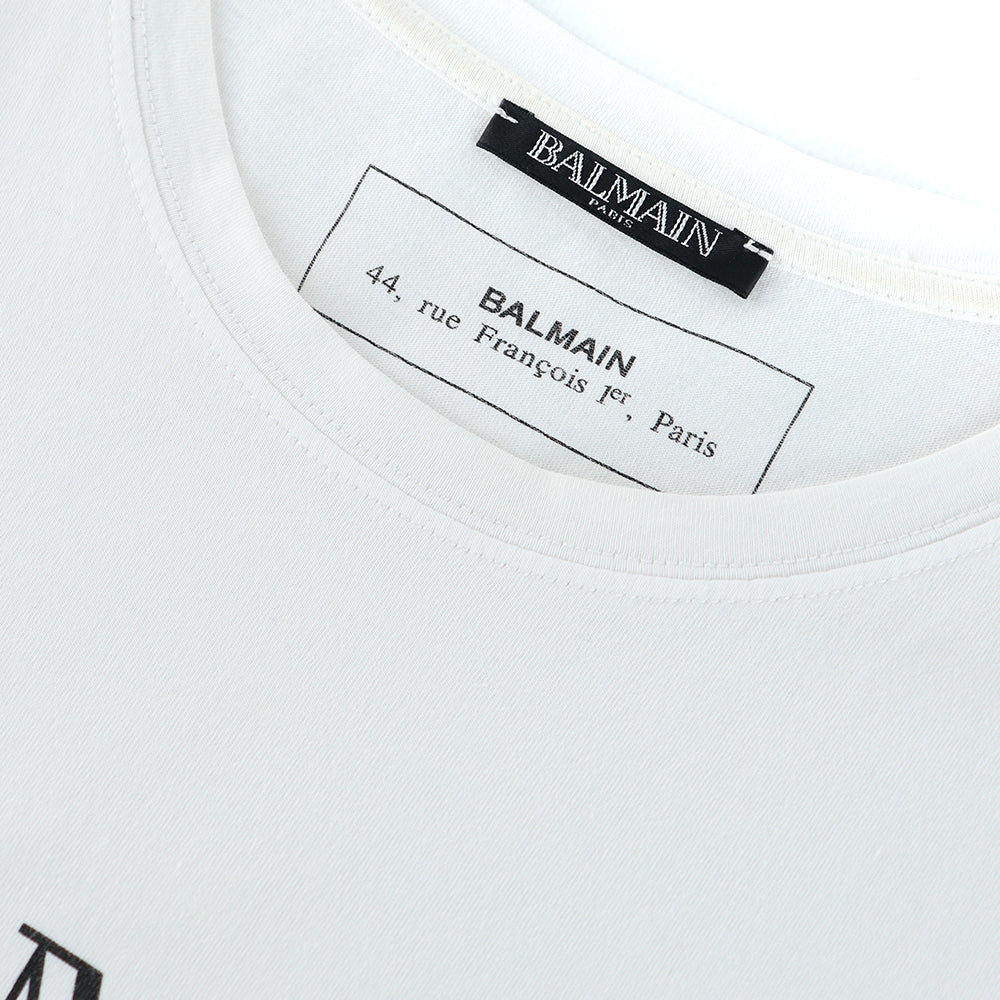BALMAIN - Tee-shirt en coton blanc (L)