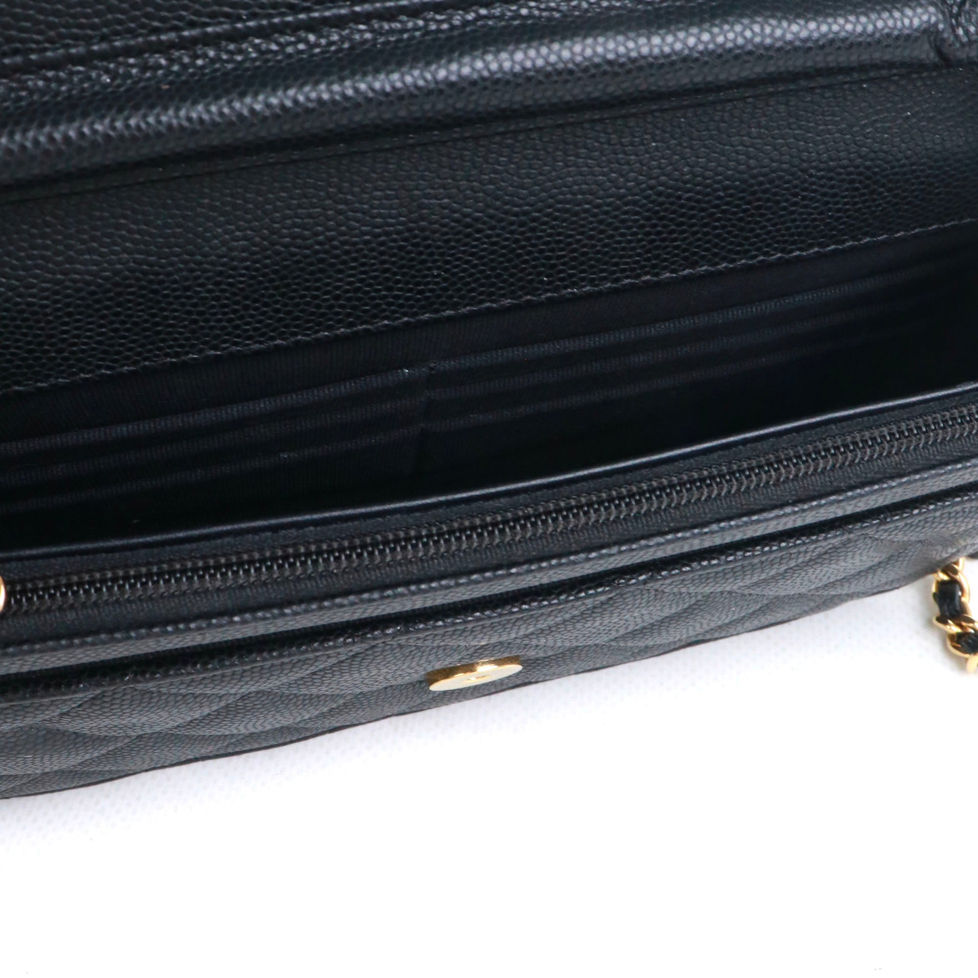 CHANEL - Chanel Timeless Wallet On Chain bag in black caviar leather