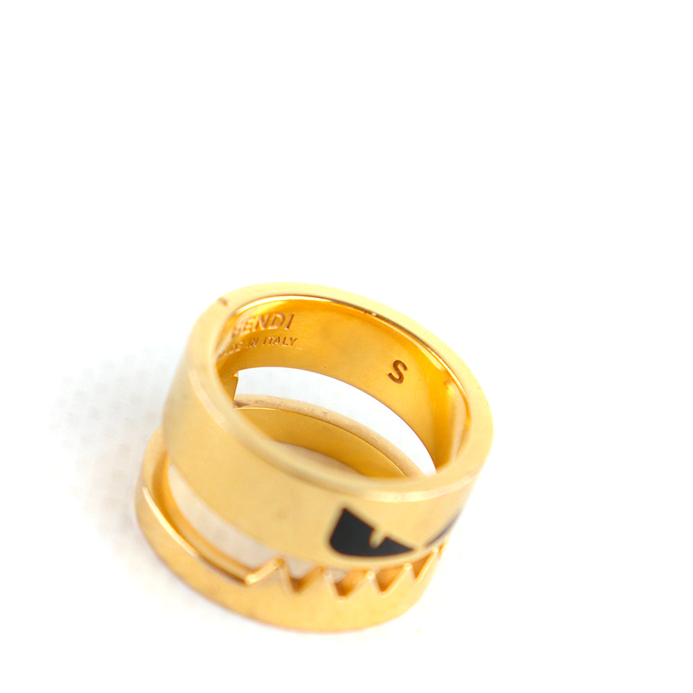 FENDI - Bague Monster en métal doré (S)