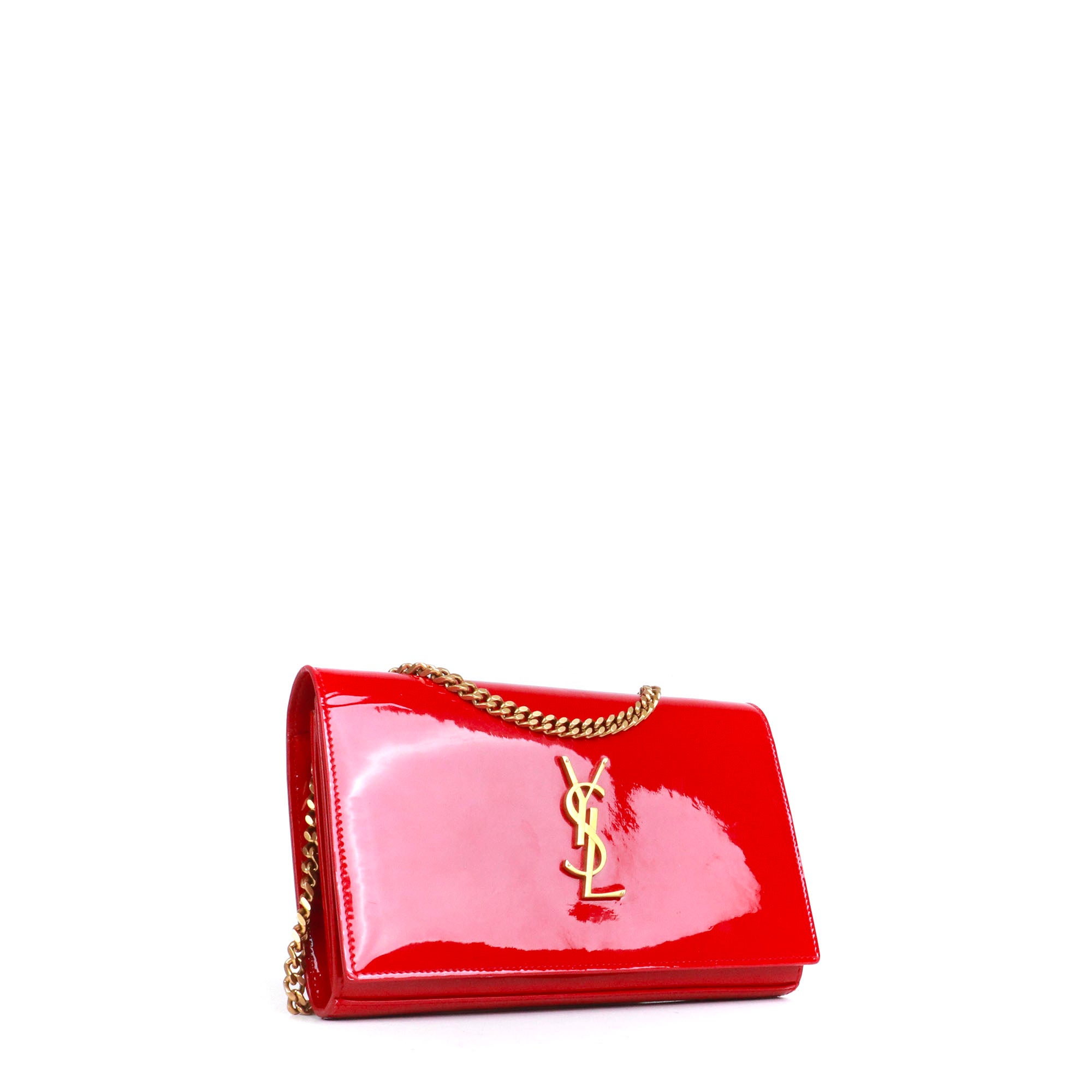 SAINT LAURENT - Sac à bandoulière Kate medium Saint Laurent cuir verni rouge