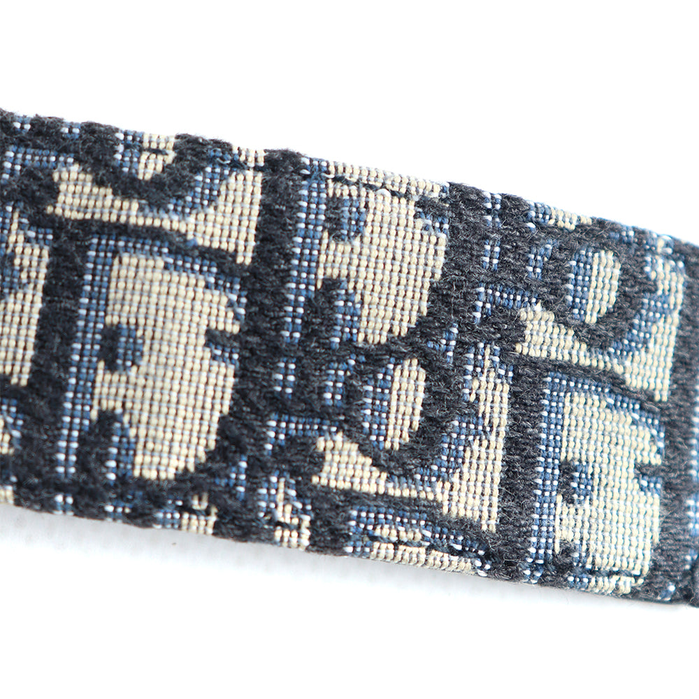 DIOR - Ceinture réversible CD en toile Dior oblique et cuir noir (T85)