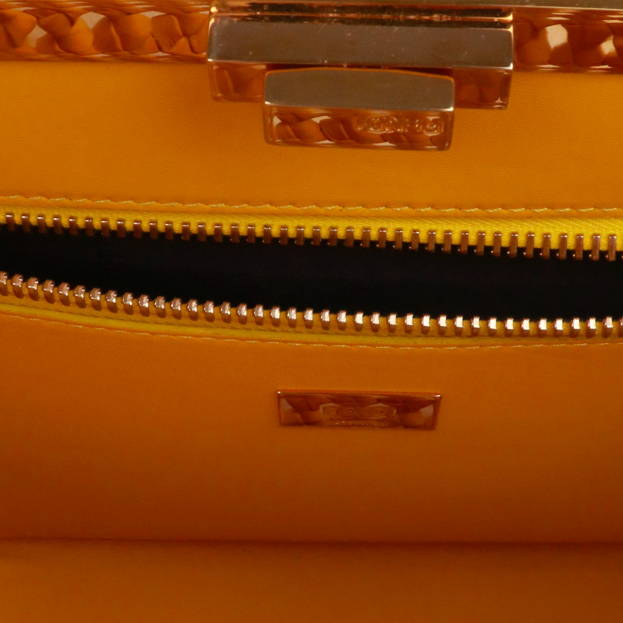 FENDI - Large model Peekaboo handbag in black canvas and leather