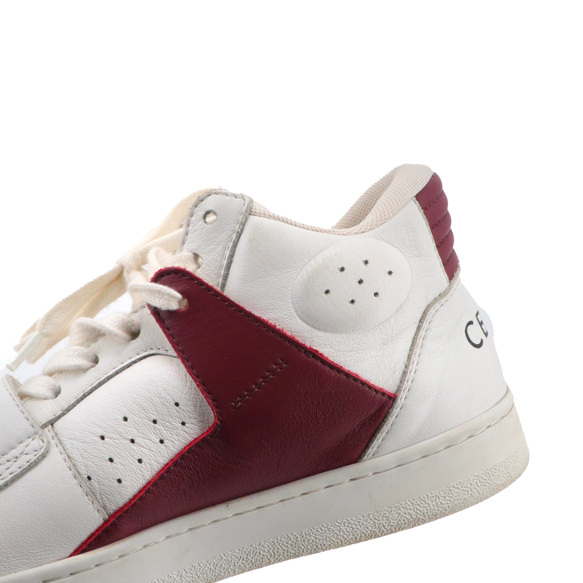 CELINE - Sneakers montantes CT-02 Celine en cuir blanc et rouge (T39)