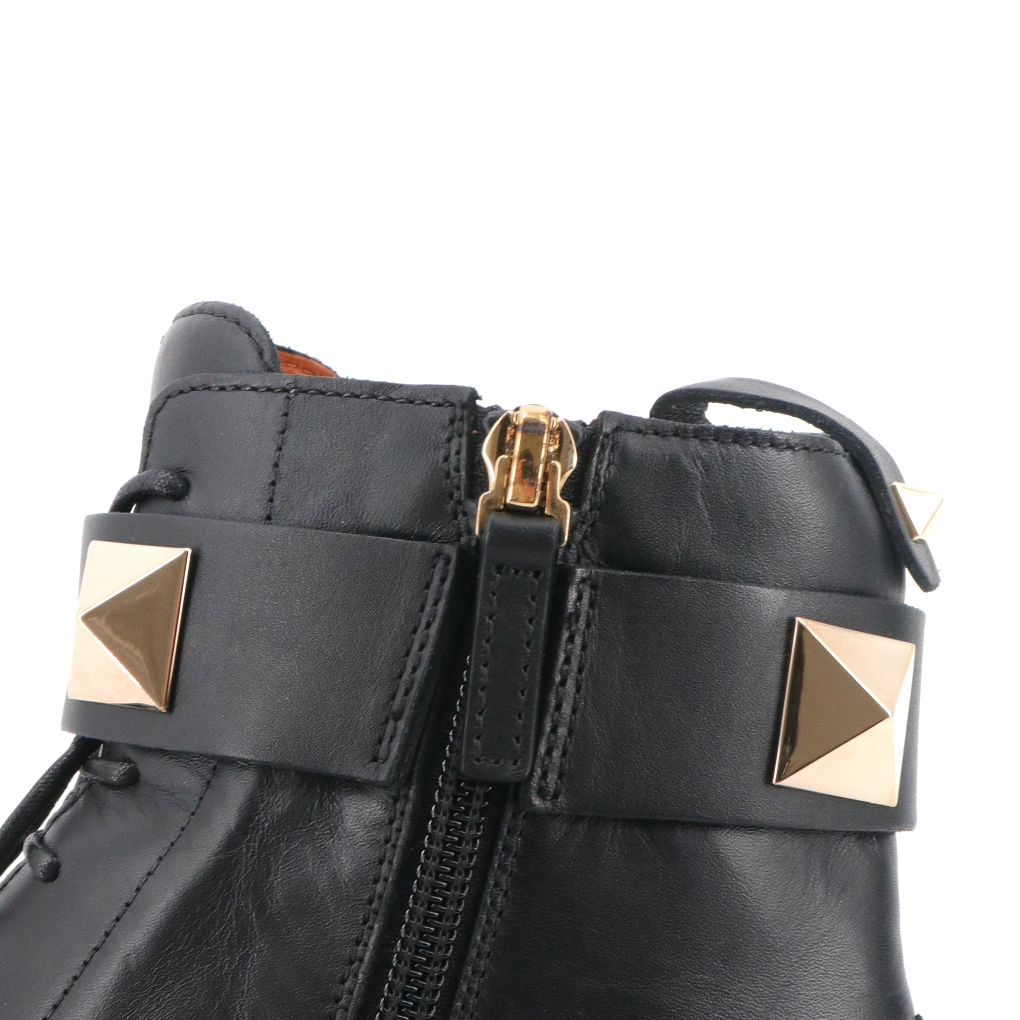 VALENTINO - Bottines Rockstud Valentino en cuir noir (T36.5)