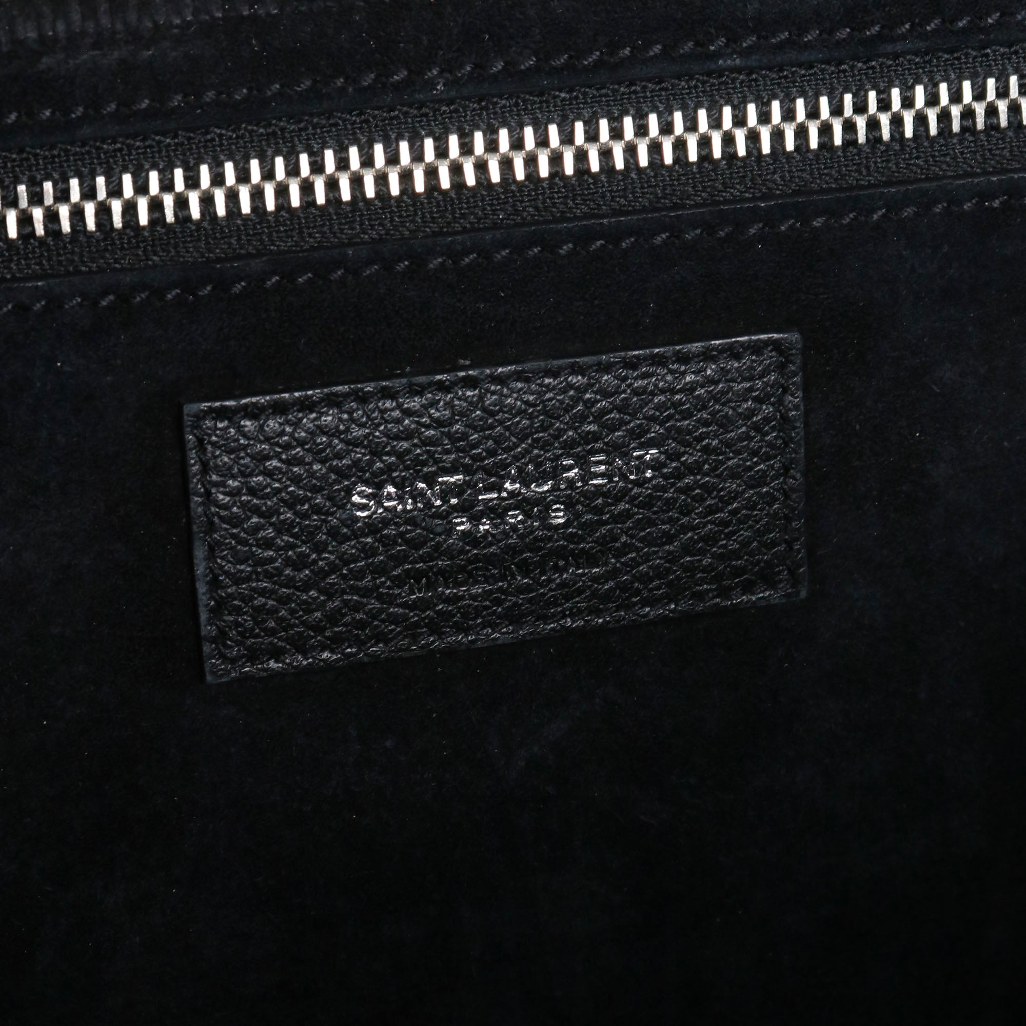 SAINT LAURENT - Sac à main Rive Gauche Saint Laurent en cuir et daim noir