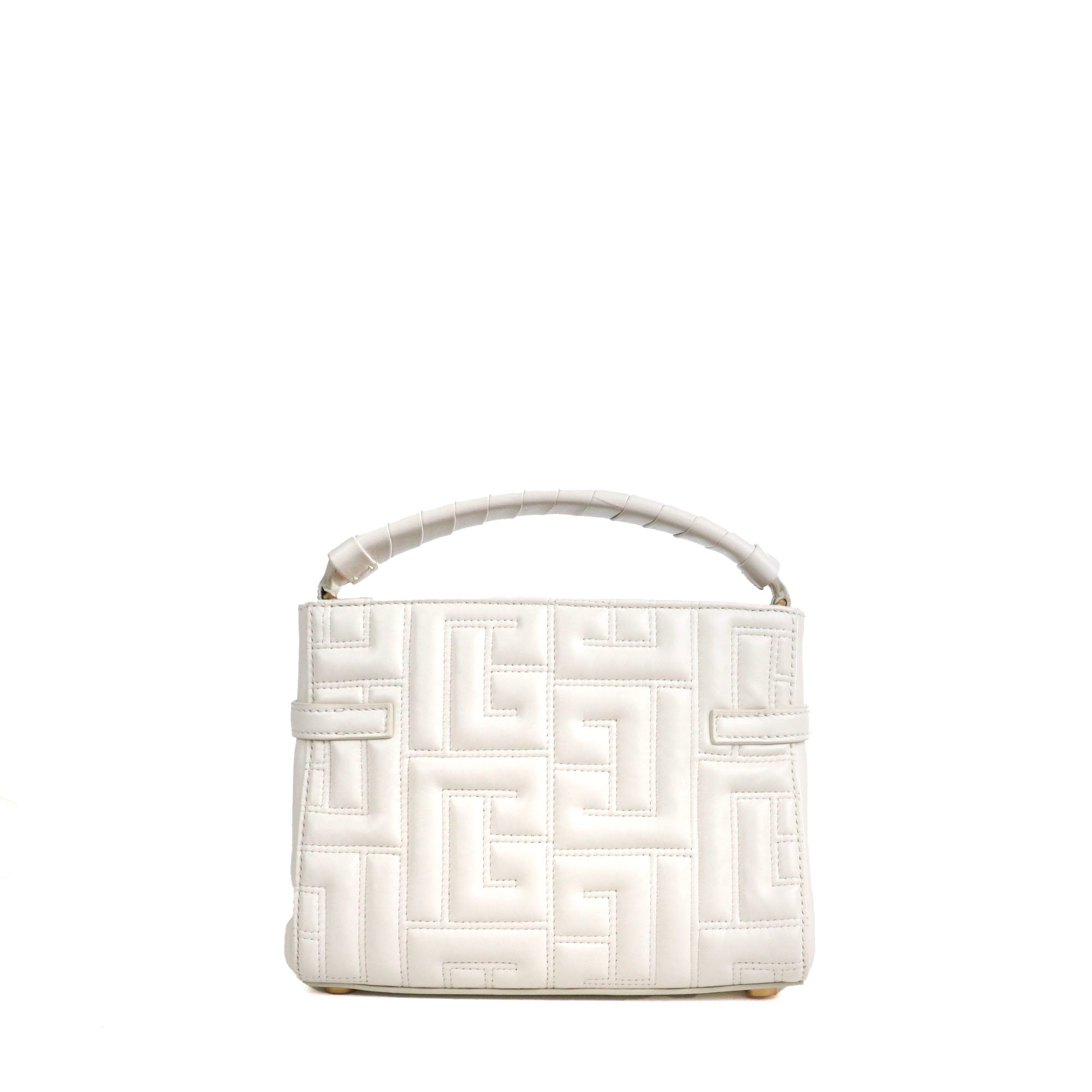BALMAIN - B-Buzz 22 shoulder bag in leather and canvas