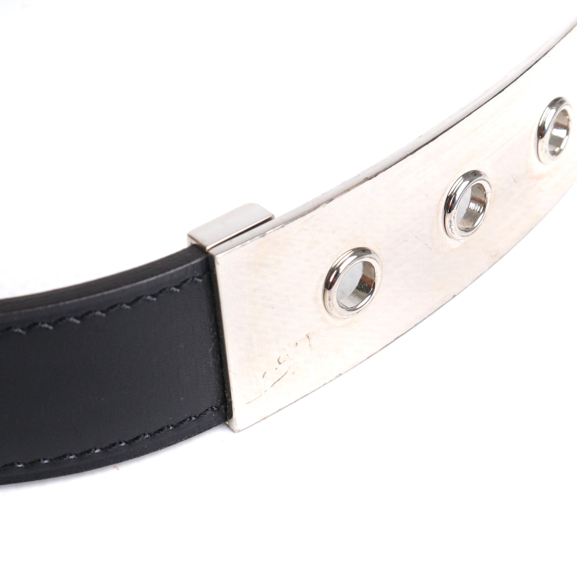 HERMÈS - Ceinture Java Hermès en cuir box noir (T65)