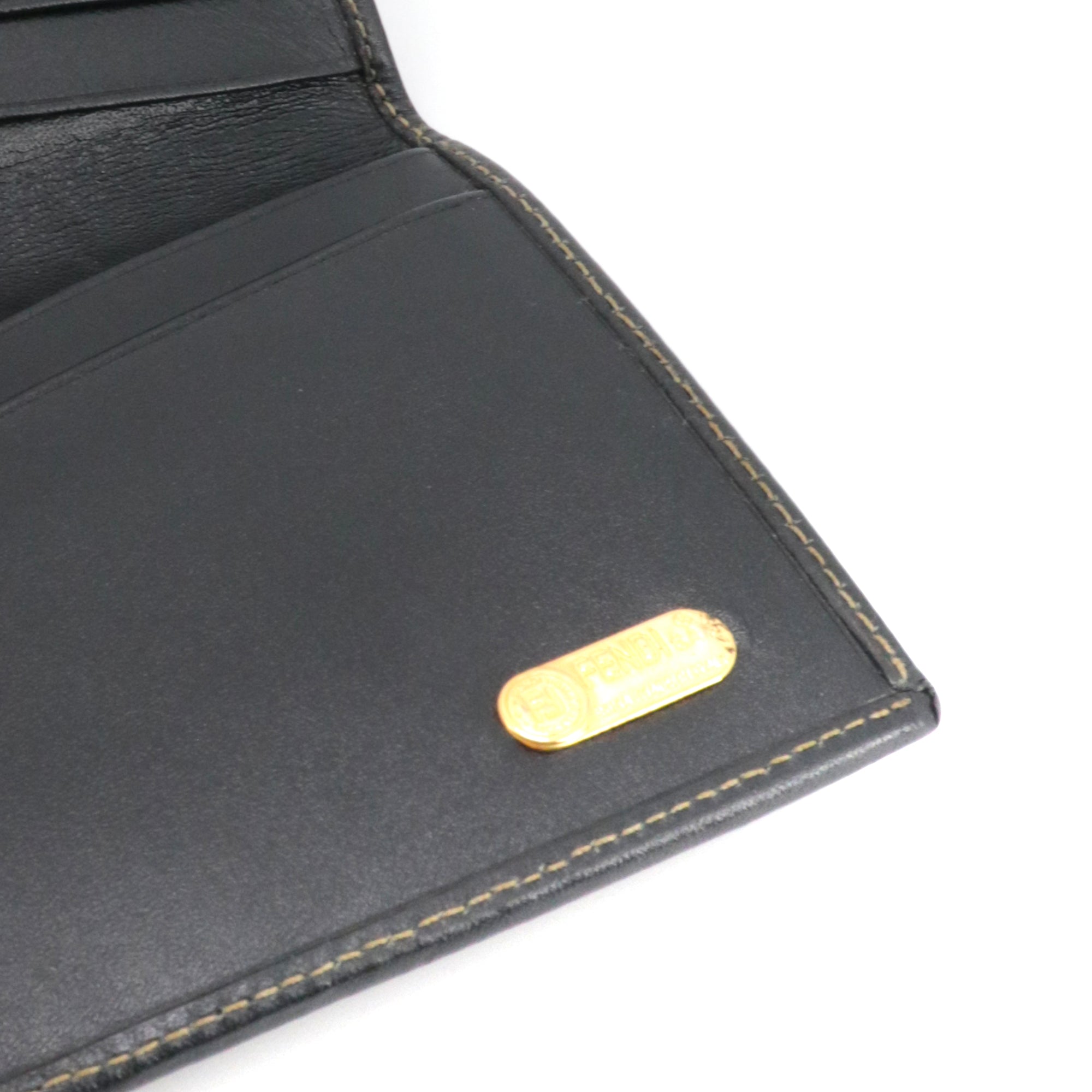 FENDI - Portefeuille Fendi en cuir et toile à rayures