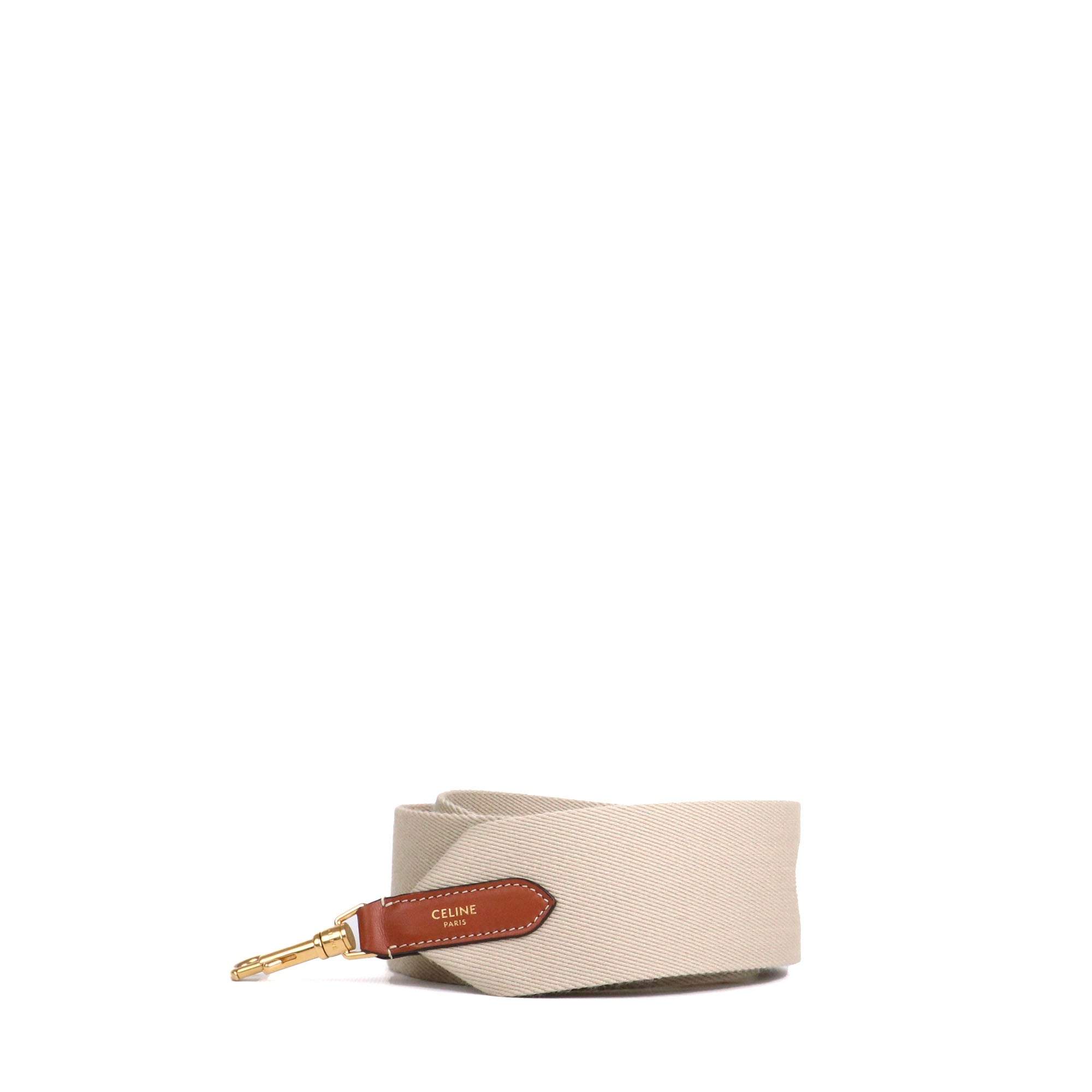 CELINE - Bandoulière courte jacquard Celine en laine beige