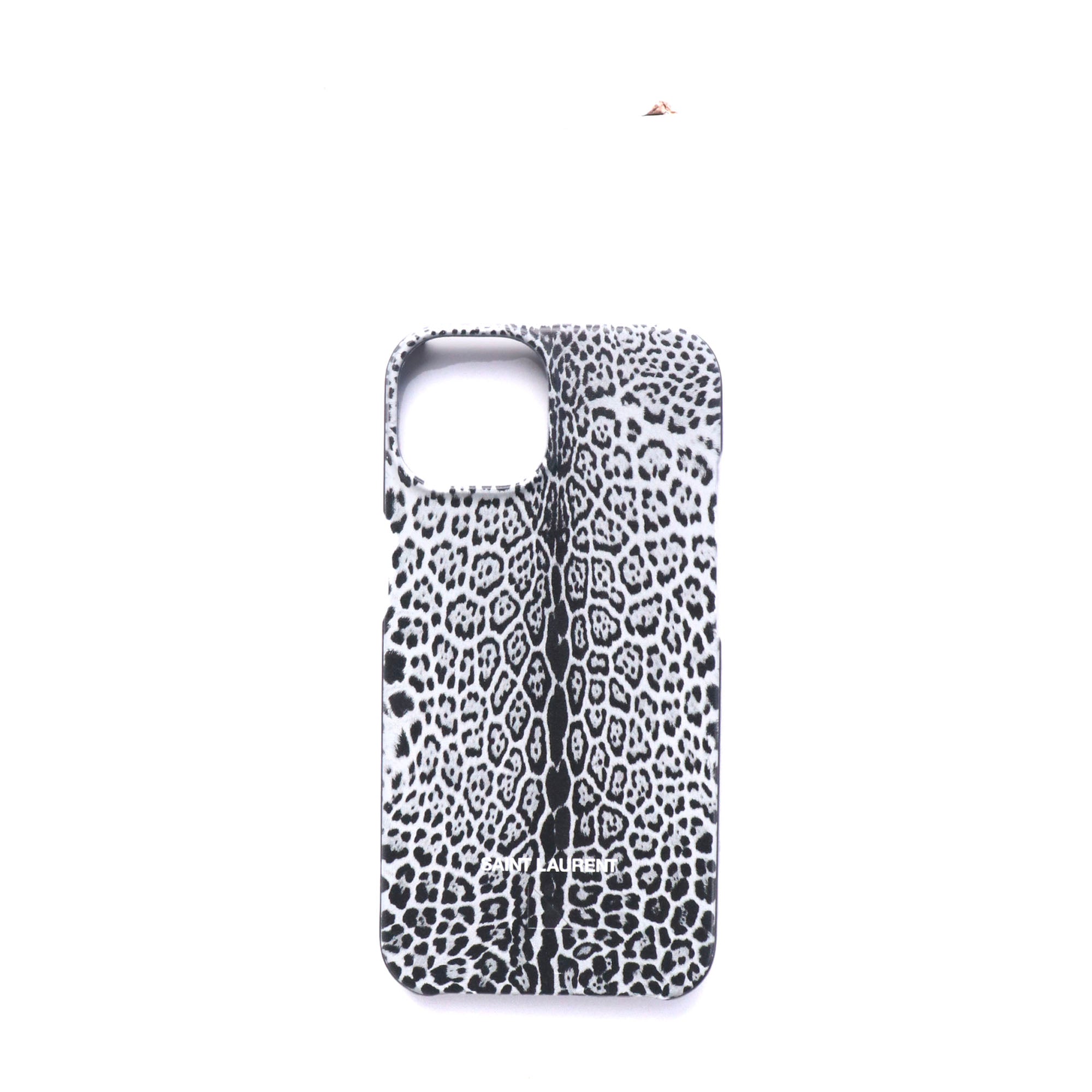 SAINT LAURENT - Coque de téléphone Saint Laurent imprimé léopard blanc (iPhone 13/13 pro)