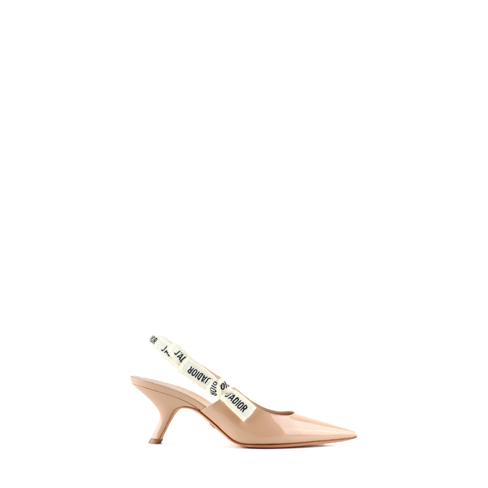 DIOR - Escarpins Slingback J'Adior en cuir verni nude (T39)