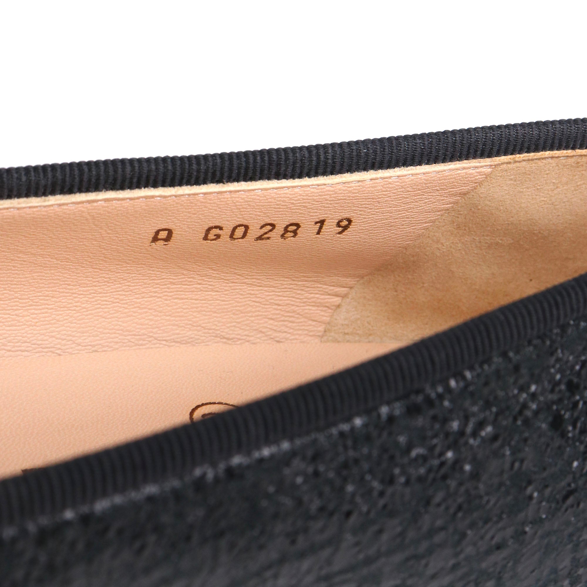 GUCCI - Abeille black leather ballerinas (T38.5)