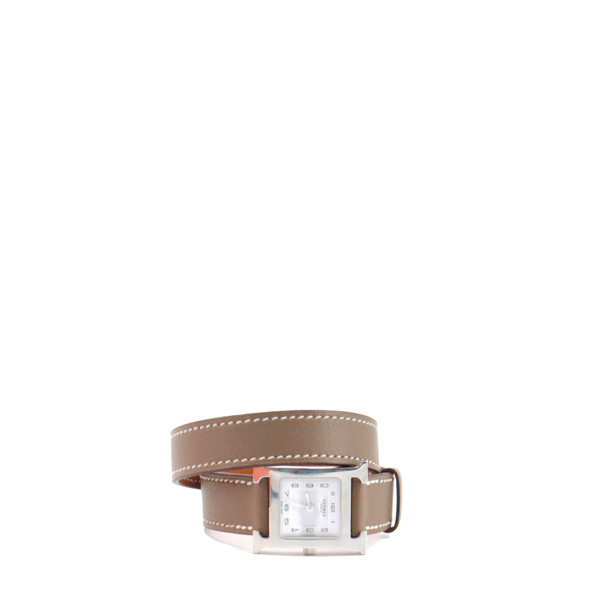 HERMÈS - Kelly watch in brown leather