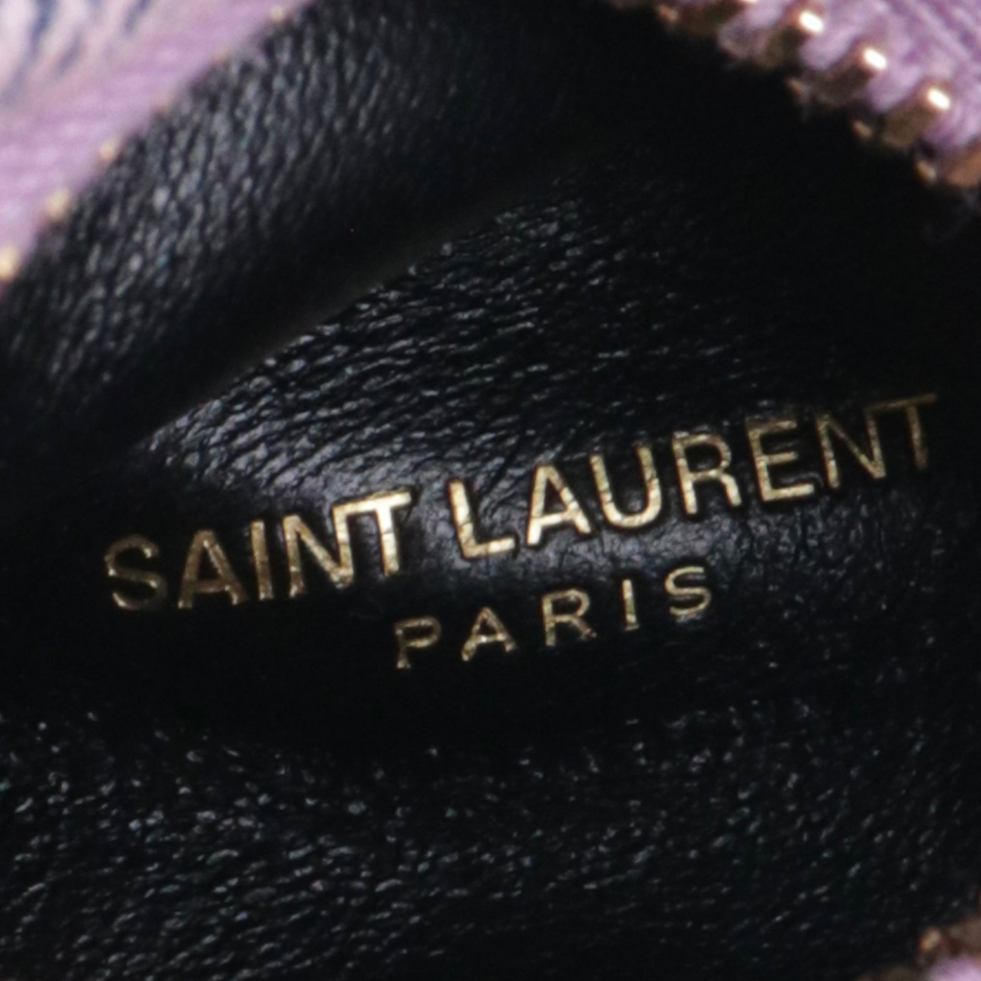 SAINT LAURENT - Pochette-clés Saint Laurent en denim violet