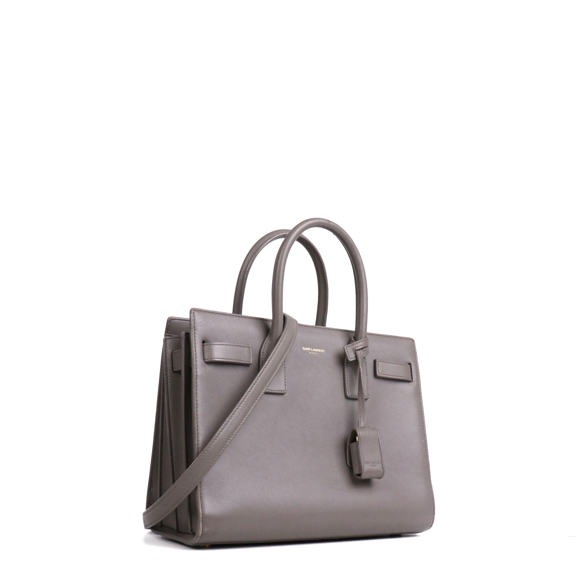 SAINT LAURENT - Nano day bag in gray grained leather