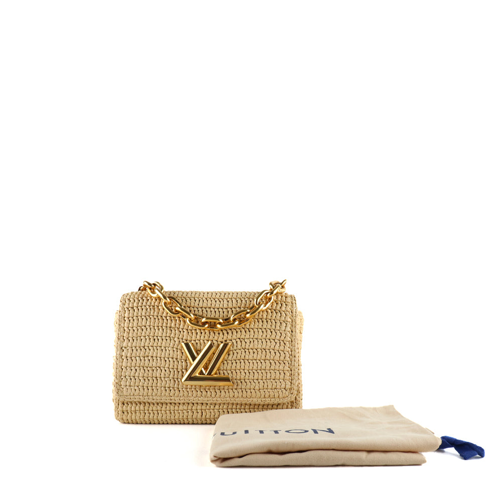 LOUIS VUITTON - Sac à bandoulière Twist MM en raphia naturel