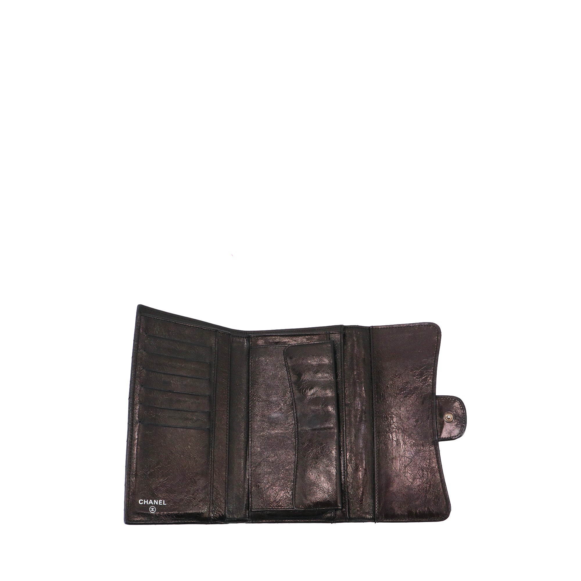 CHANEL - Black quilted leather wallet
