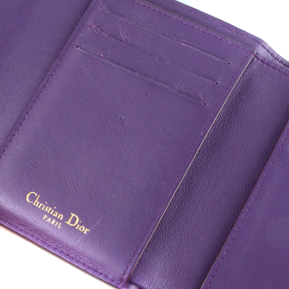 DIOR - Portefeuille Initiales en cuir grainé gris