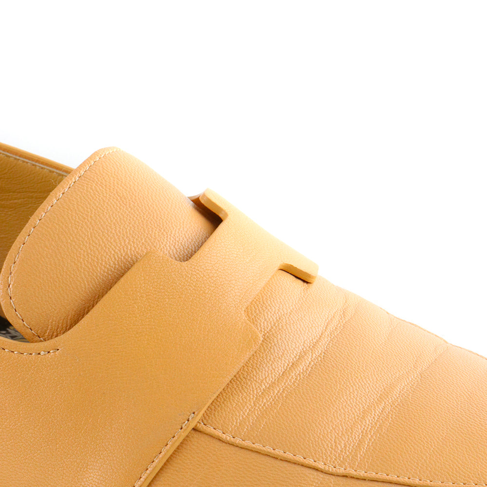 HERMÈS - Kennedy loafers in beige leather (T37.5)