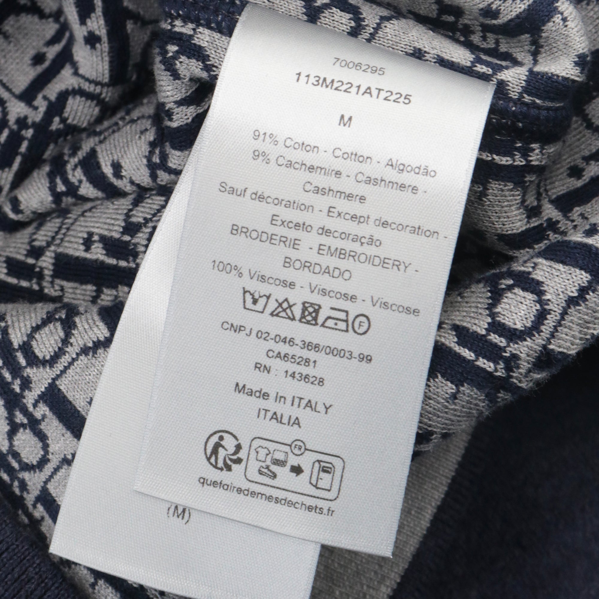 DIOR - Veste de survêtement Dior en coton bleu marine (M)