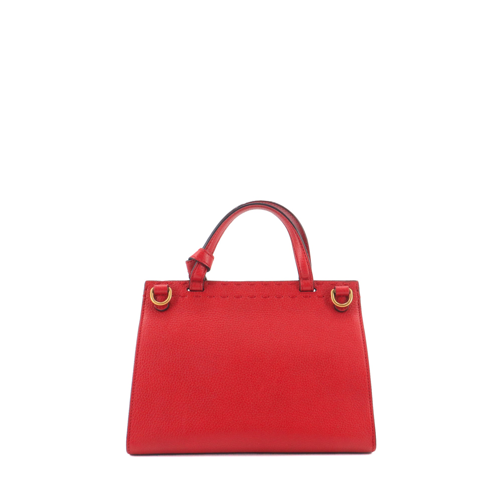 GUCCI - Sac à bandoulière  GG Marmont Top handle Gucci en cuir grainé rouge