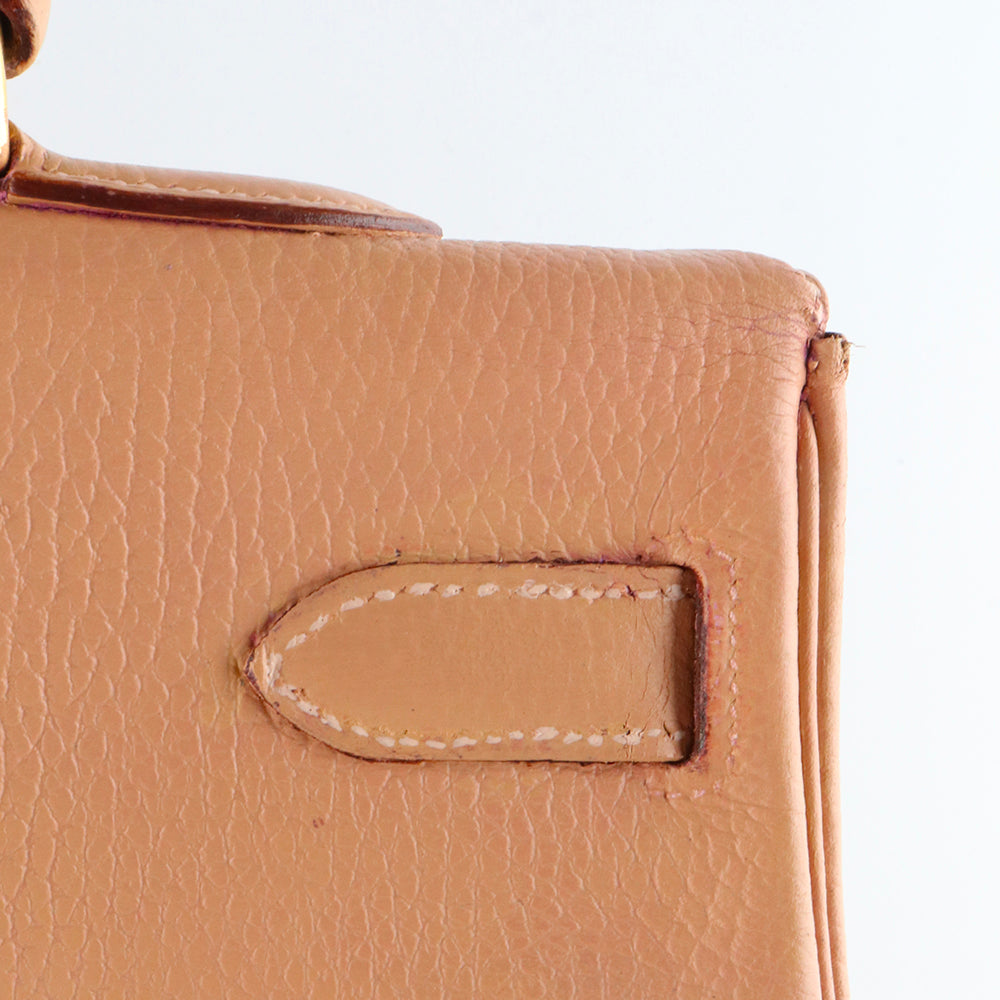 HERMÈS - Kelly 35 handbag in vintage old pink togo leather
