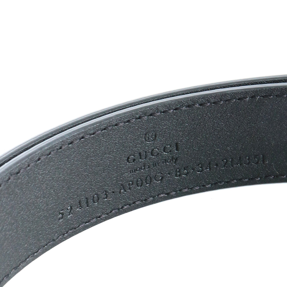 GUCCI - Ceinture GG Marmont en cuir lisse noir (T85)