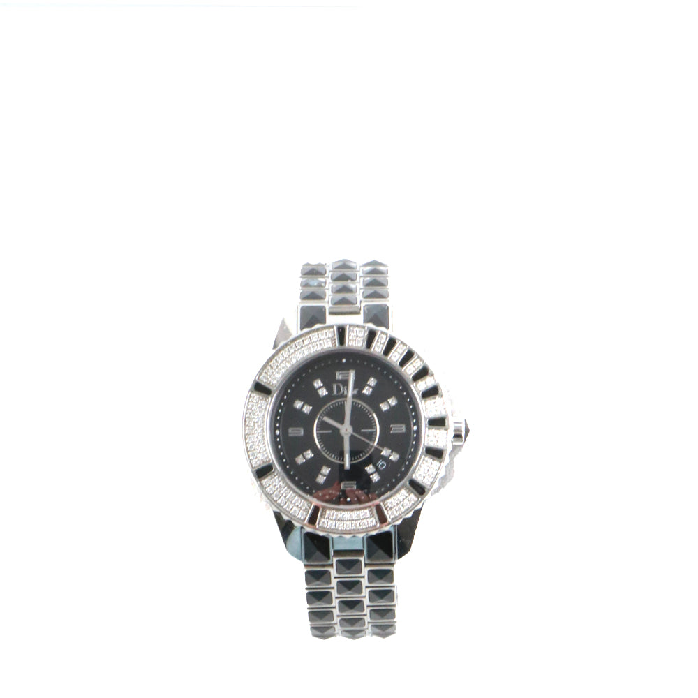 DIOR - Montre Christal en acier et diamants