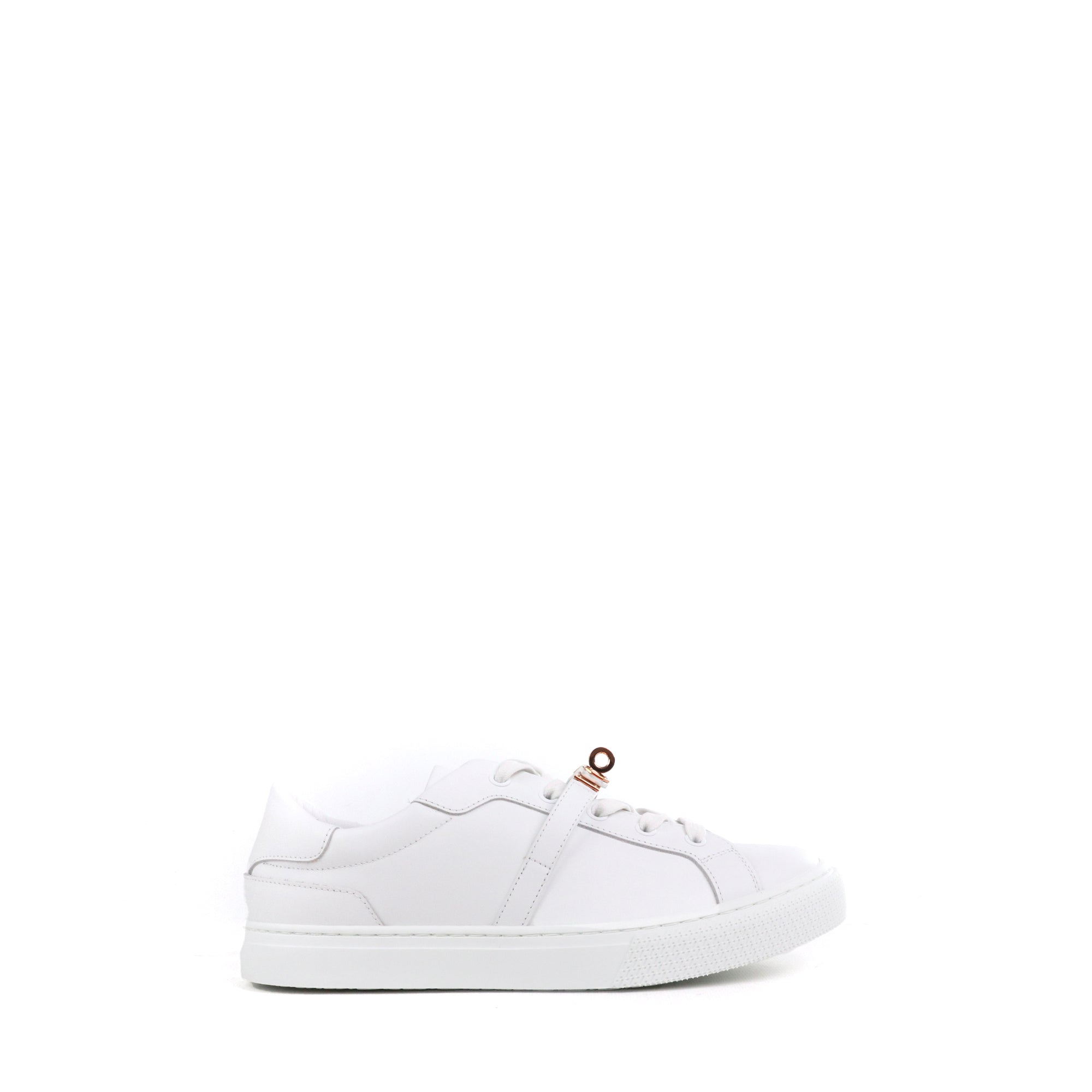 HERMÈS - Day sneakers in white leather (T39)