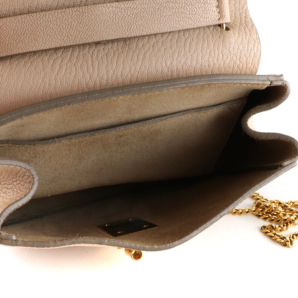 CHLOÉ - Sac à bandoulière Drew en cuir grainé beige