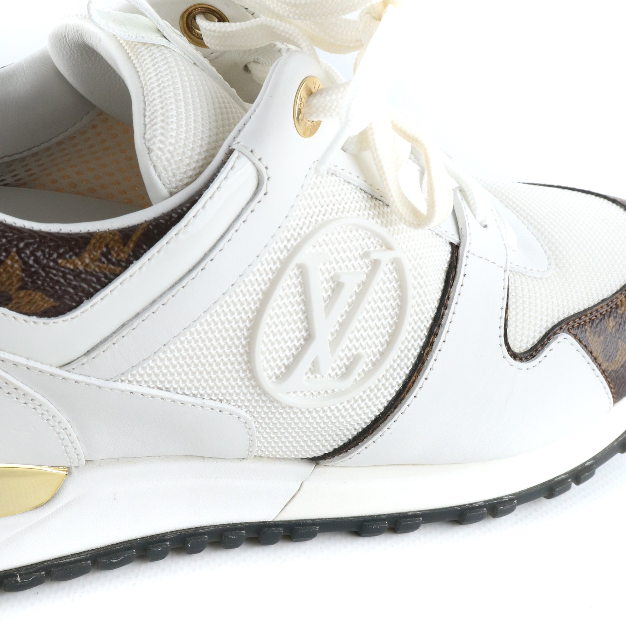 LOUIS VUITTON - Sneakers Run Away en cuir et toile monogramme (T37)