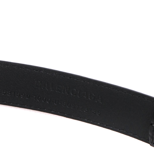 BALENCIAGA - Ceinture BB Balenciaga en cuir croco noir (T85)