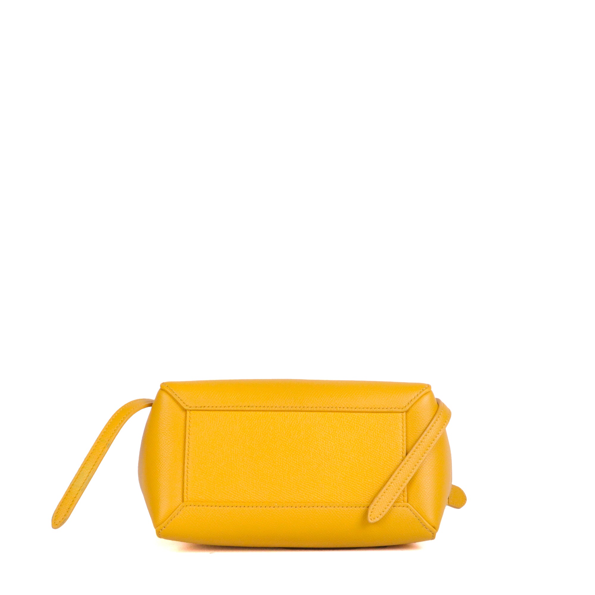CELINE - Sac à bandoulière Belt nano Celine en cuir grainé jaune