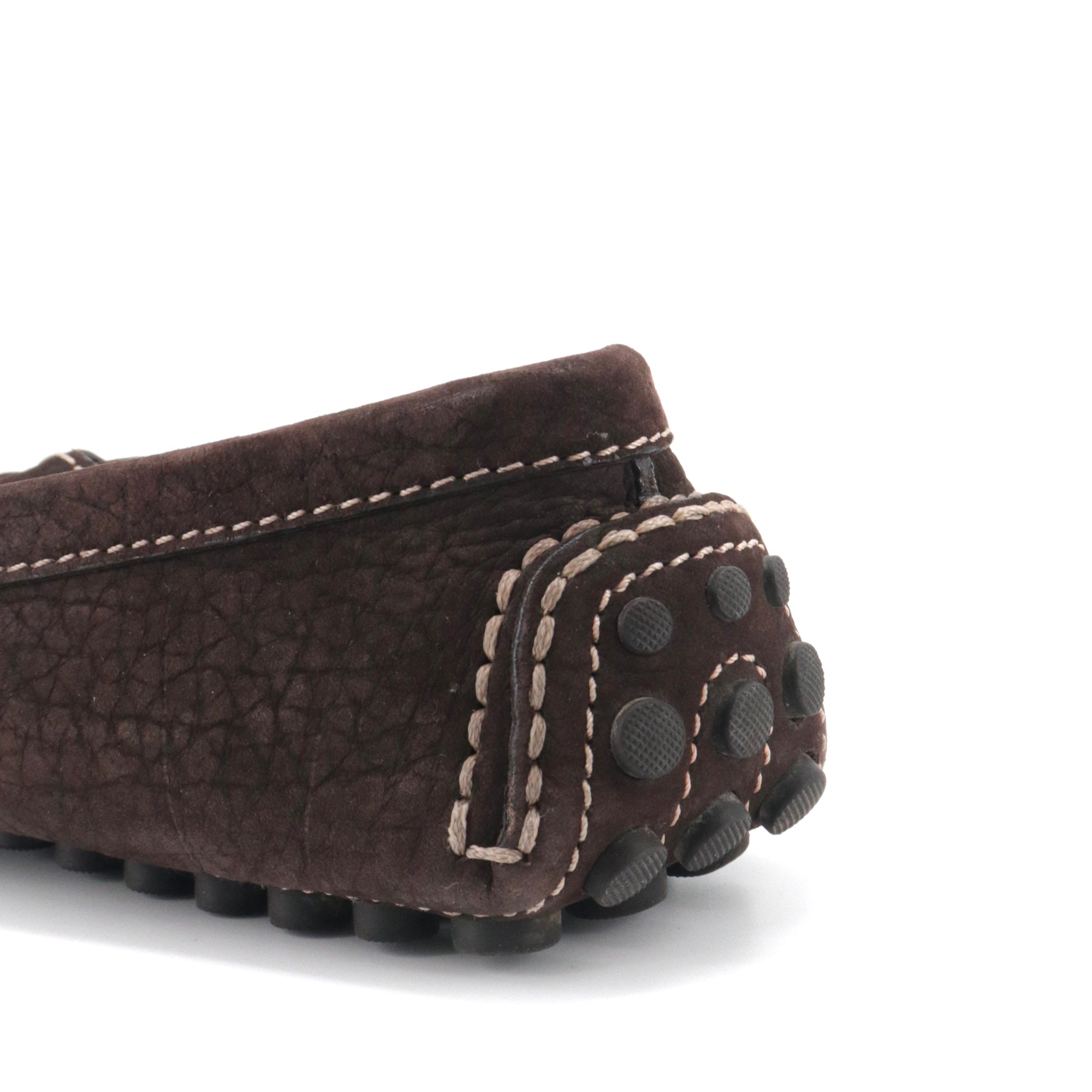LOUIS VUITTON - Louis Vuitton LV Driver loafers in brown grained leather (T41.5)