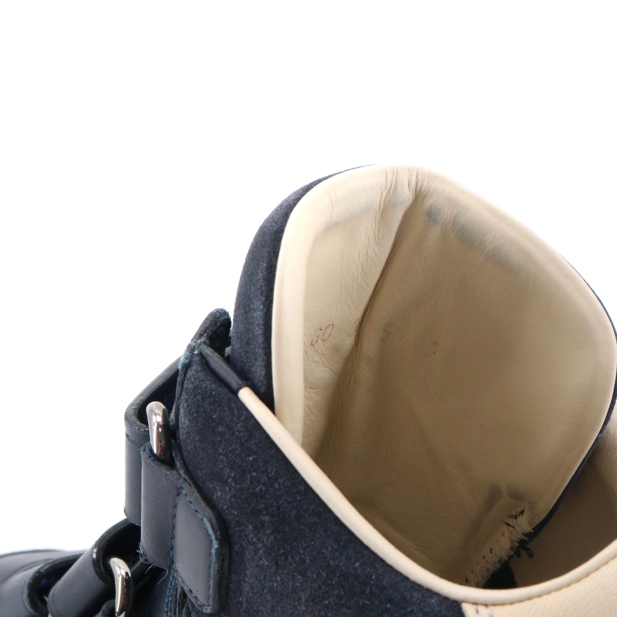 LOUIS VUITTON - Louis Vuitton high-top sneakers in navy blue leather (T41.5)