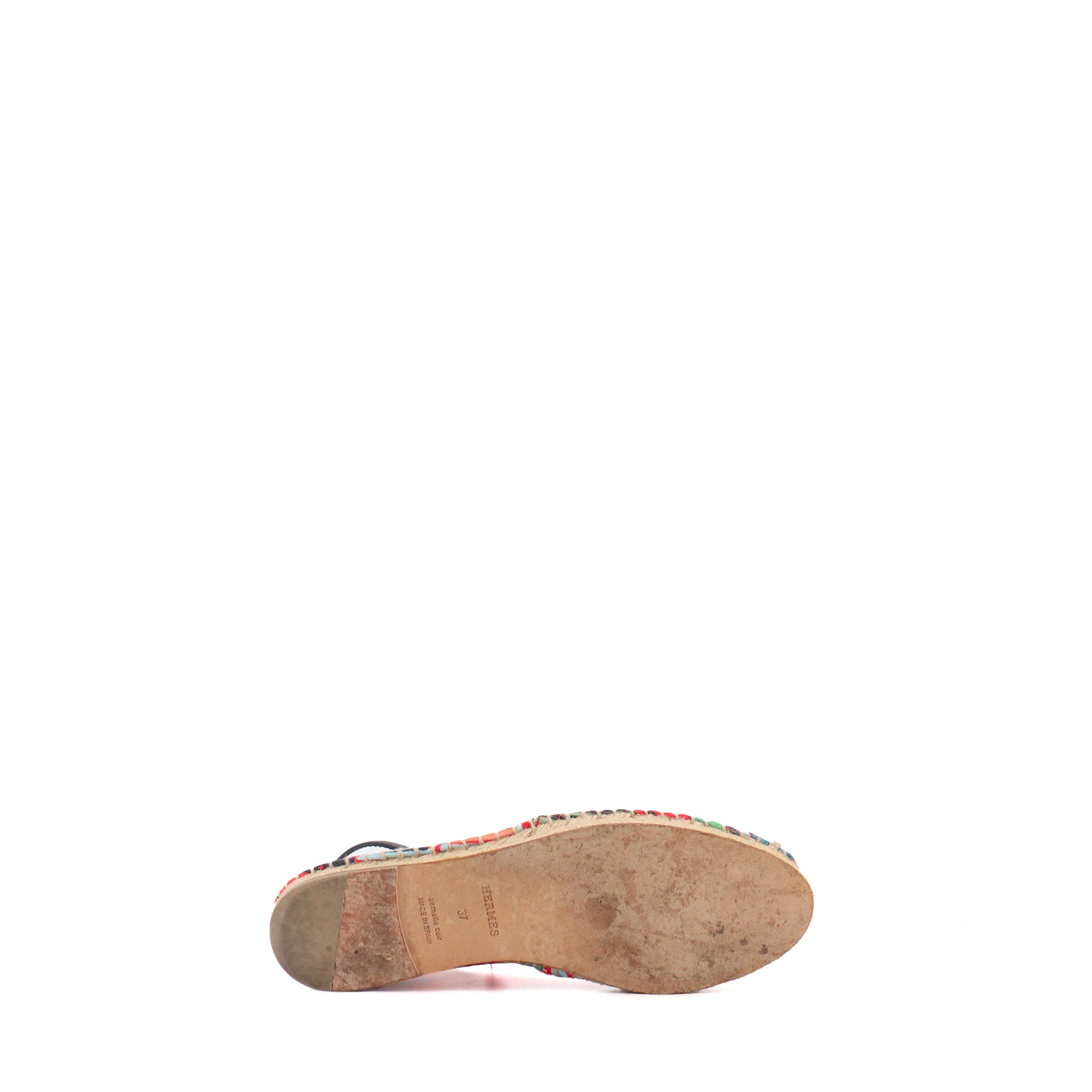 HERMÈS - Espadrilles Malaga Hermès en toile multicolore (T37)