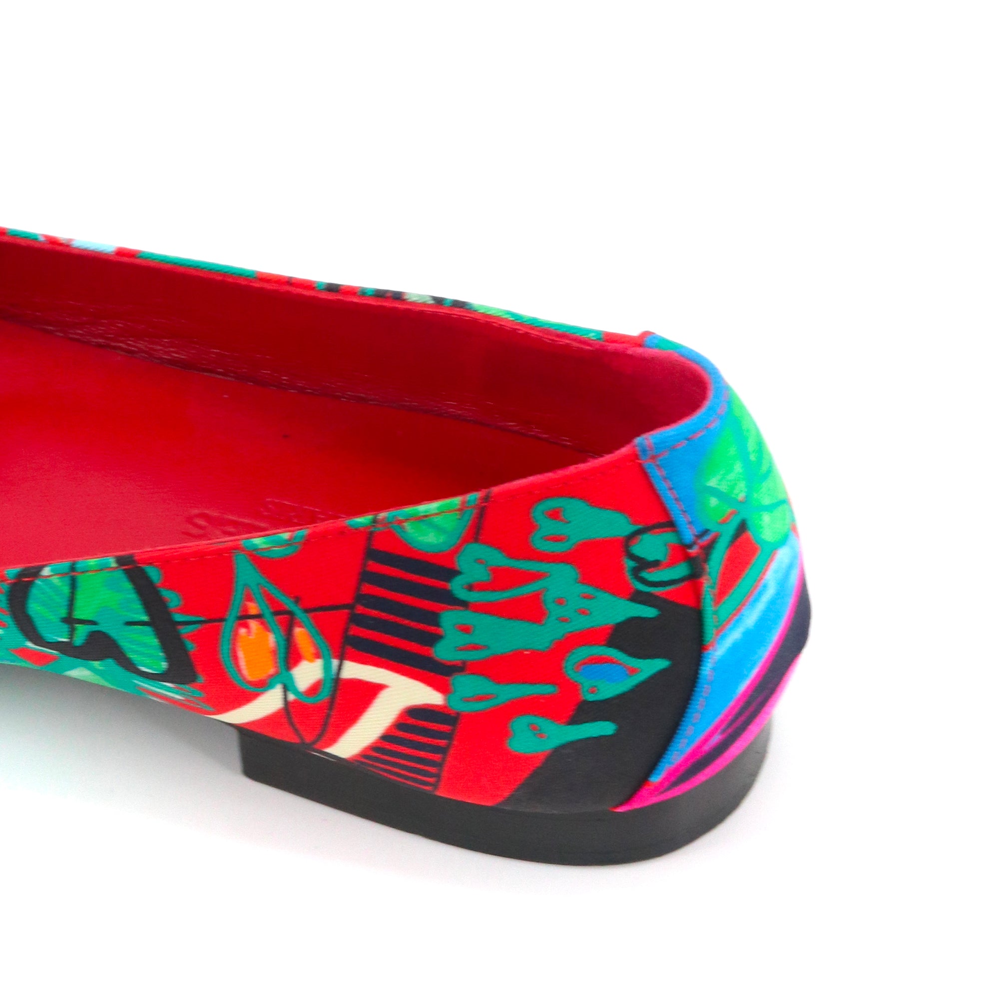 HERMÈS - Mocassins Holly Hermès en toile multicolore (T37)