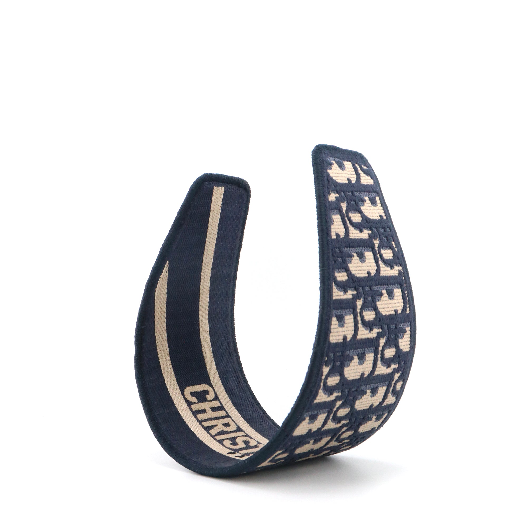 DIOR - Large Dior headband in navy blue Dior Oblique canvas
