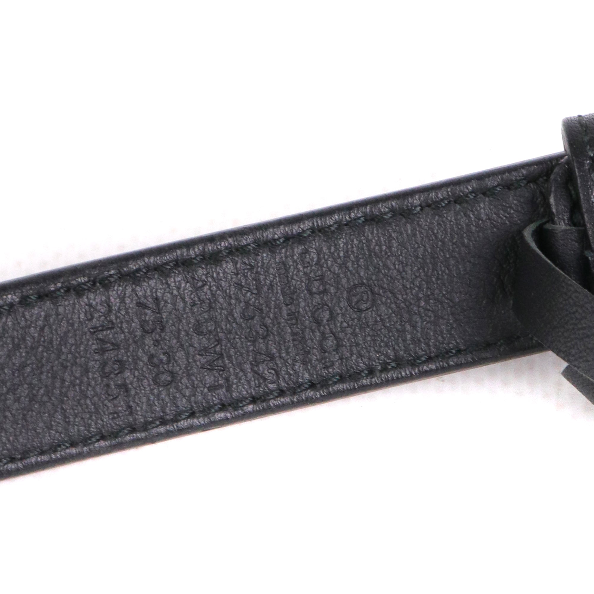 GUCCI - Ceinture Gucci fine GG Marmont en cuir noir à perles (T75)