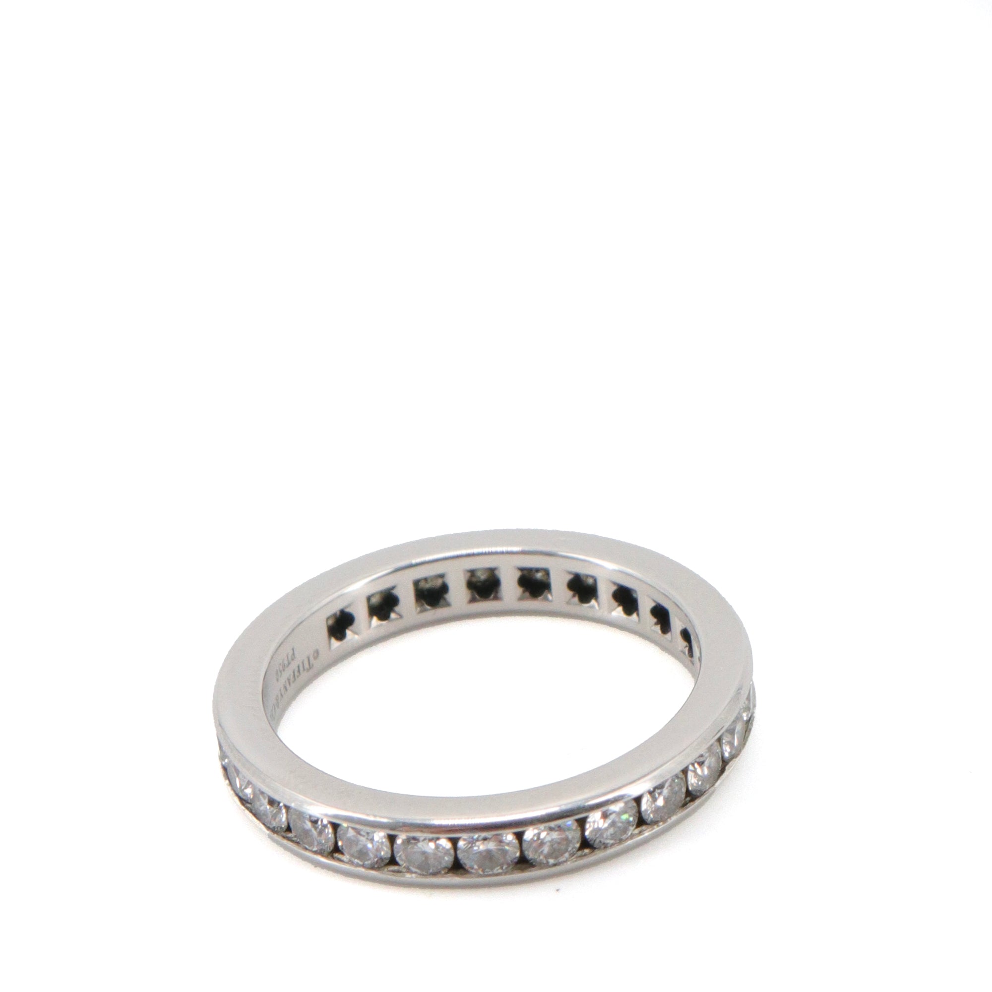 TIFFANY &amp; CO - Tiffany &amp; Co Platinum Silver Diamond Setting Wedding Ring (T50)