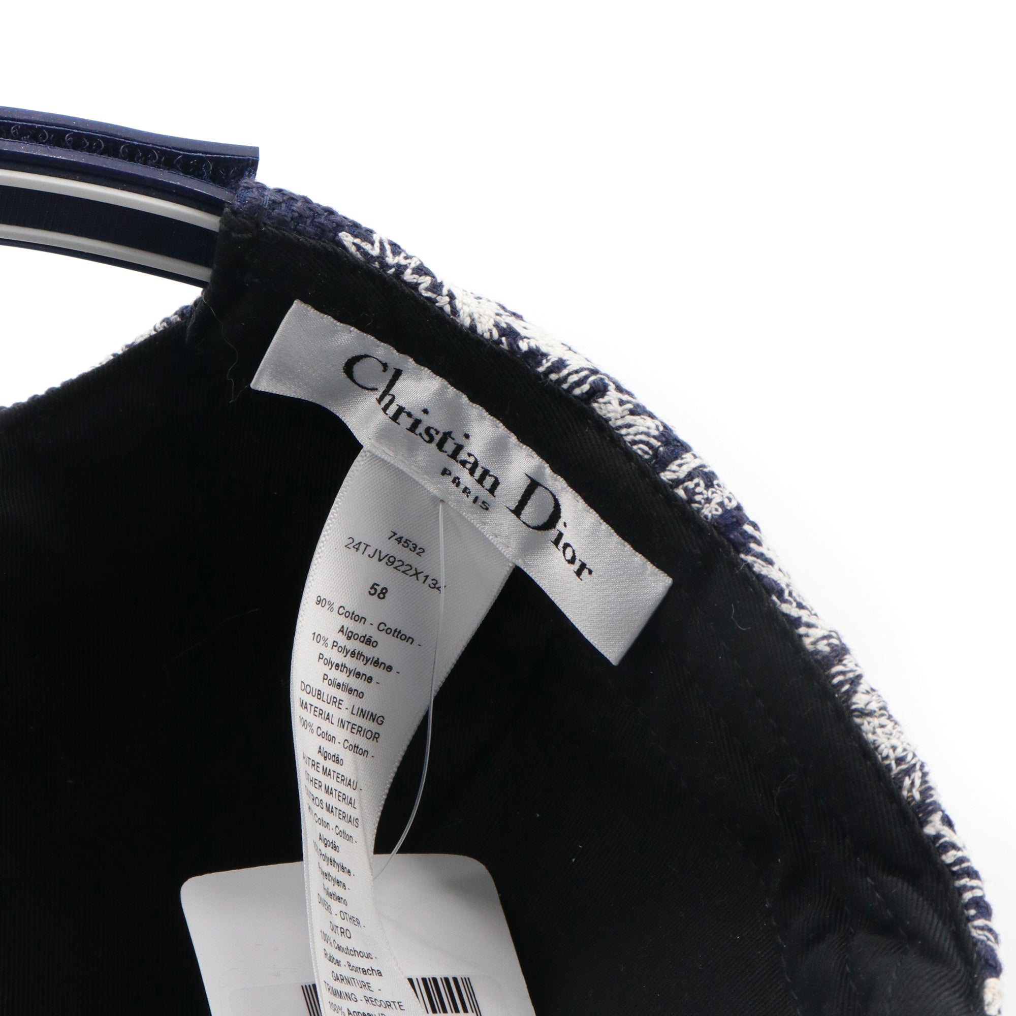 DIOR - Dior D-Player cap in navy blue toile de jouy (T58)