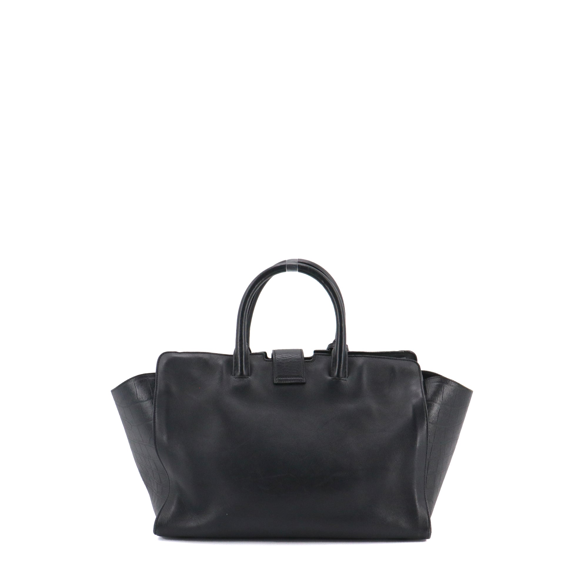 SAINT LAURENT - Sac à main Monogram Classic Saint Laurent en cuir noir