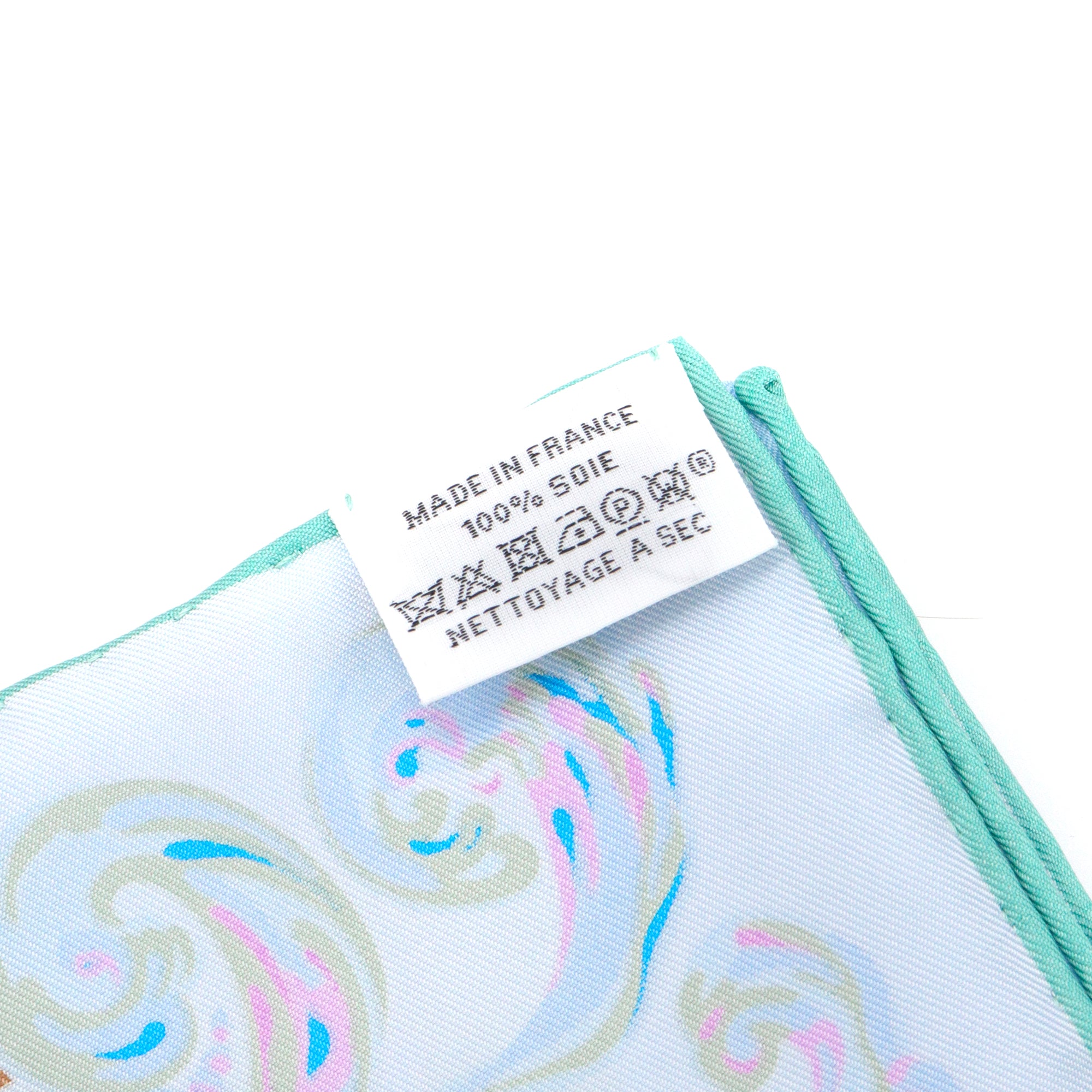 HERMÈS - Emile Et Une Nuit Hermès 90 scarf in pastel blue silk